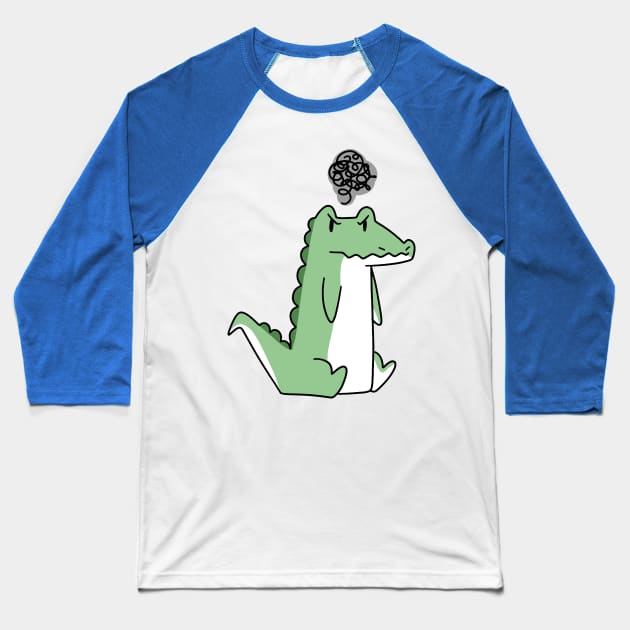 Grumpy Alligator Baseball T-Shirt by saradaboru